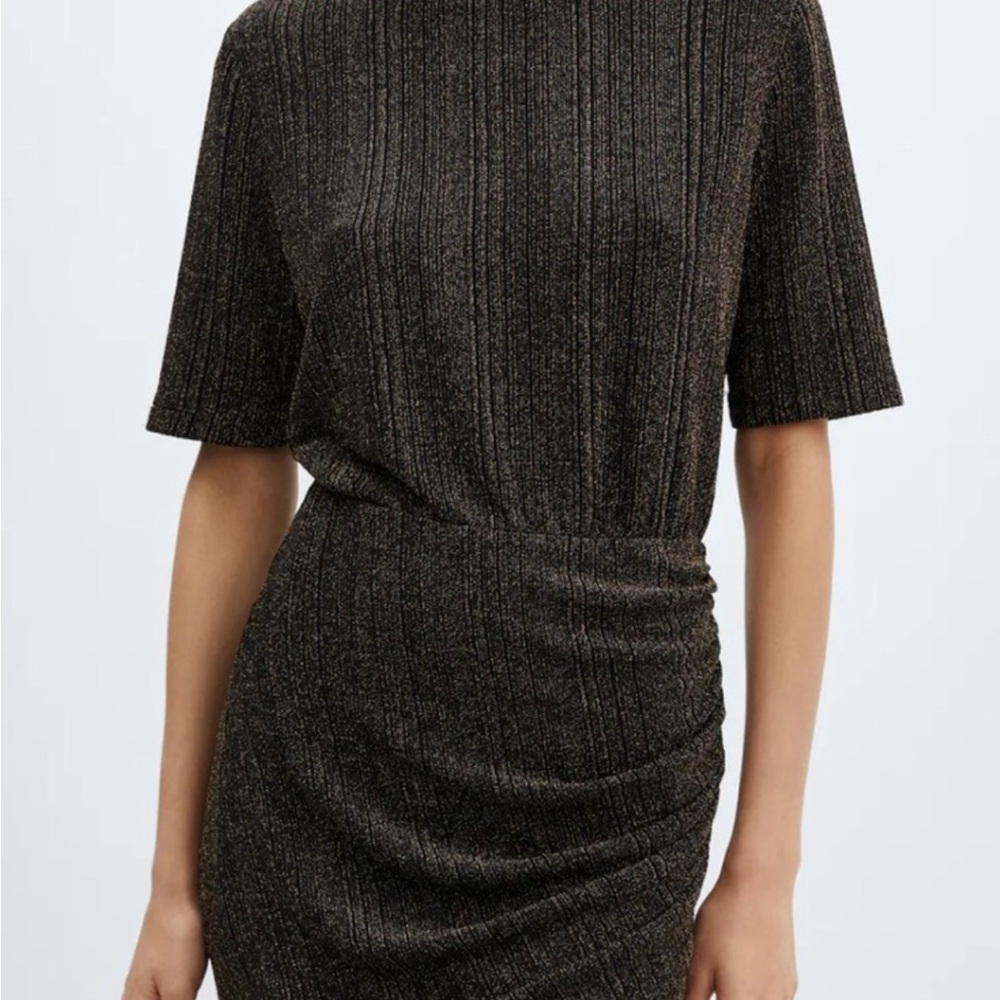 Mango Shimmering Black Mini Dress